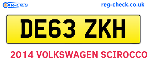 DE63ZKH are the vehicle registration plates.