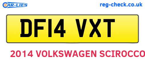 DF14VXT are the vehicle registration plates.