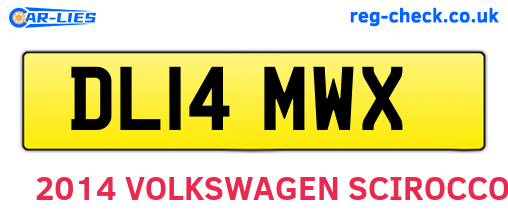 DL14MWX are the vehicle registration plates.