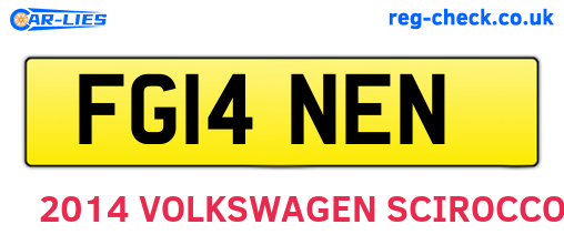 FG14NEN are the vehicle registration plates.