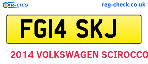 FG14SKJ are the vehicle registration plates.