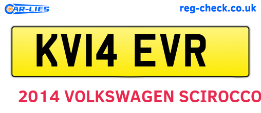 KV14EVR are the vehicle registration plates.