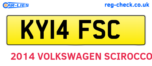 KY14FSC are the vehicle registration plates.