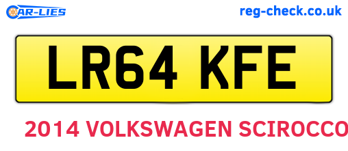 LR64KFE are the vehicle registration plates.