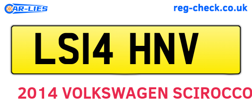 LS14HNV are the vehicle registration plates.