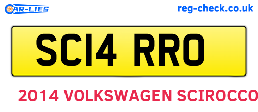 SC14RRO are the vehicle registration plates.