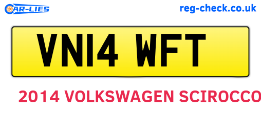 VN14WFT are the vehicle registration plates.