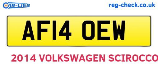 AF14OEW are the vehicle registration plates.