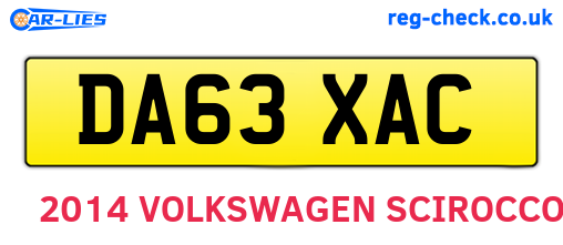 DA63XAC are the vehicle registration plates.