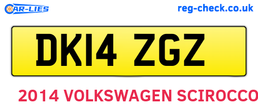 DK14ZGZ are the vehicle registration plates.