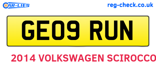 GE09RUN are the vehicle registration plates.