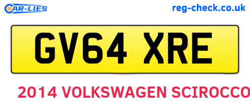 GV64XRE are the vehicle registration plates.