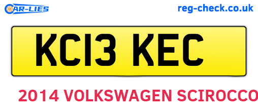 KC13KEC are the vehicle registration plates.