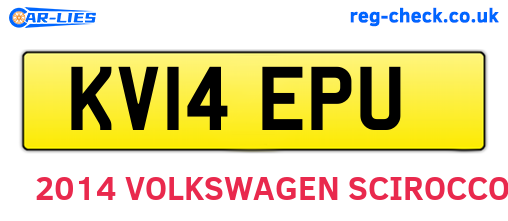KV14EPU are the vehicle registration plates.