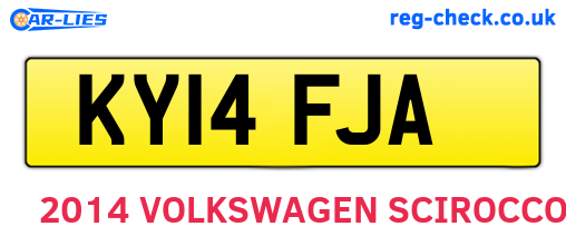 KY14FJA are the vehicle registration plates.