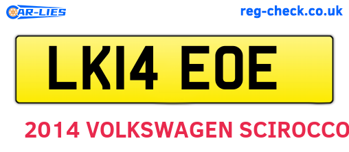 LK14EOE are the vehicle registration plates.