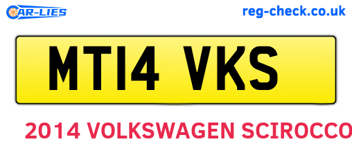 MT14VKS are the vehicle registration plates.