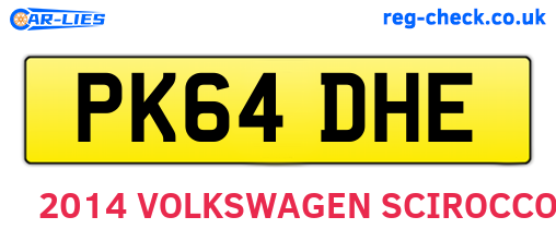 PK64DHE are the vehicle registration plates.