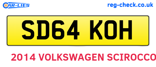 SD64KOH are the vehicle registration plates.
