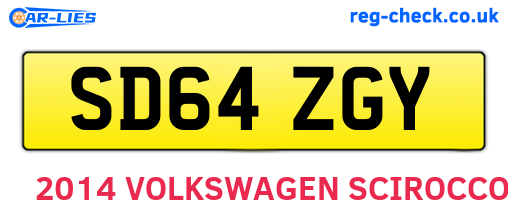 SD64ZGY are the vehicle registration plates.