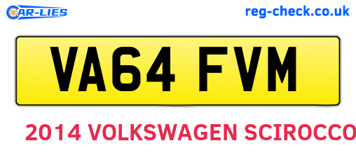 VA64FVM are the vehicle registration plates.
