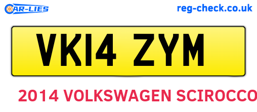 VK14ZYM are the vehicle registration plates.