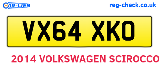 VX64XKO are the vehicle registration plates.