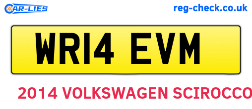 WR14EVM are the vehicle registration plates.