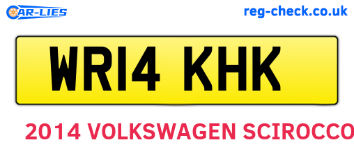 WR14KHK are the vehicle registration plates.