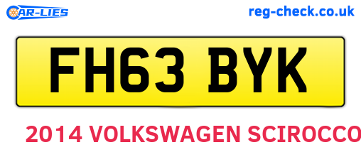 FH63BYK are the vehicle registration plates.