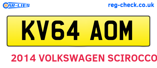 KV64AOM are the vehicle registration plates.