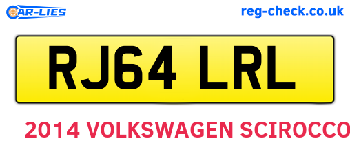 RJ64LRL are the vehicle registration plates.