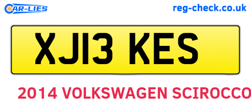 XJ13KES are the vehicle registration plates.