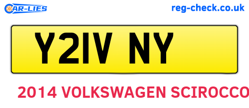 Y21VNY are the vehicle registration plates.