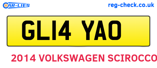 GL14YAO are the vehicle registration plates.