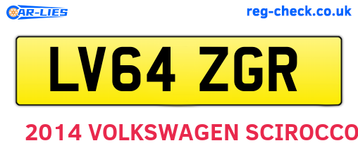 LV64ZGR are the vehicle registration plates.