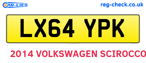 LX64YPK are the vehicle registration plates.