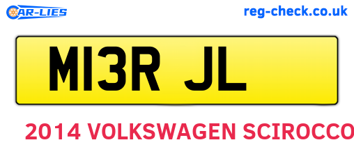 M13RJL are the vehicle registration plates.