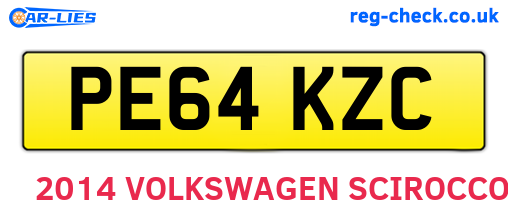 PE64KZC are the vehicle registration plates.