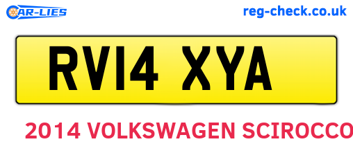 RV14XYA are the vehicle registration plates.