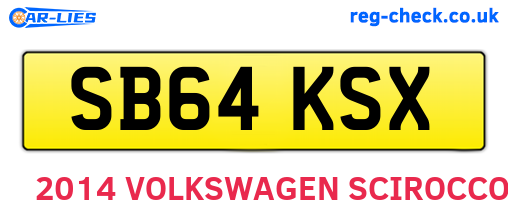SB64KSX are the vehicle registration plates.