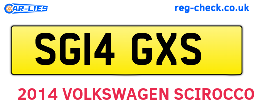 SG14GXS are the vehicle registration plates.