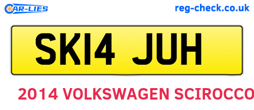 SK14JUH are the vehicle registration plates.