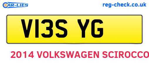 V13SYG are the vehicle registration plates.