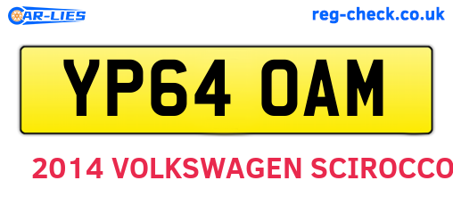 YP64OAM are the vehicle registration plates.