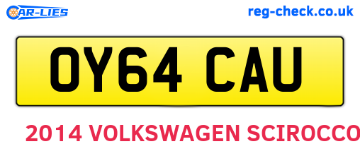 OY64CAU are the vehicle registration plates.