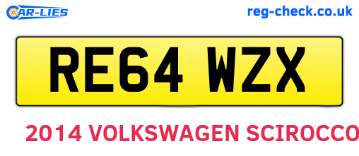 RE64WZX are the vehicle registration plates.