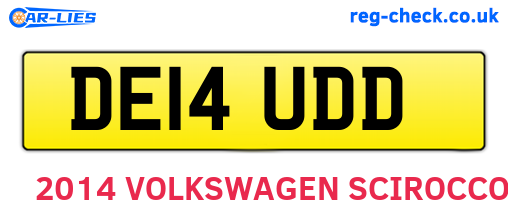 DE14UDD are the vehicle registration plates.