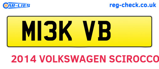M13KVB are the vehicle registration plates.