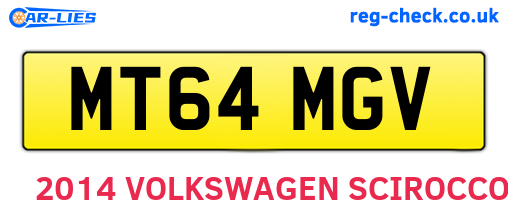 MT64MGV are the vehicle registration plates.